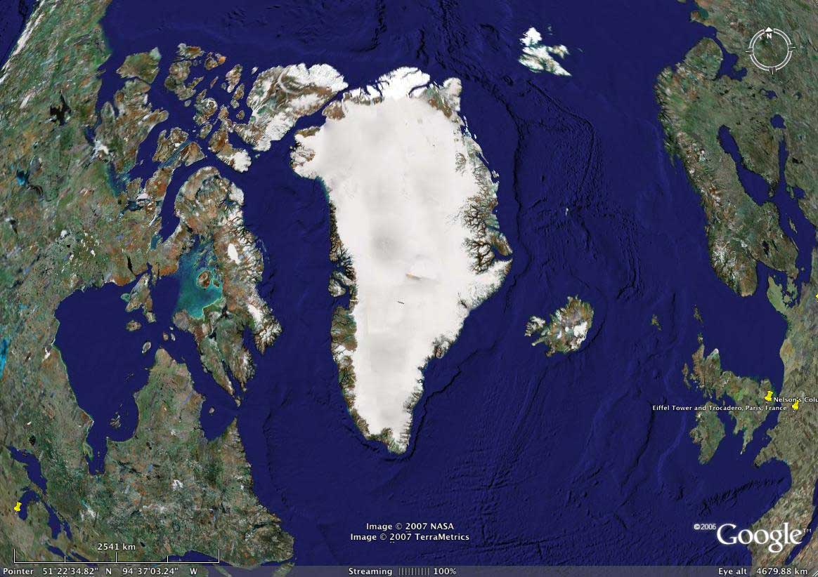 Groenland satellite carte